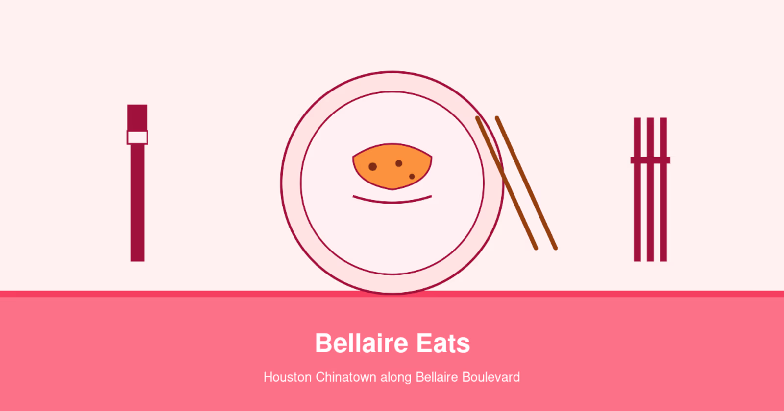Illustration of a dim sum bowl and chopsticks for Bellaire restaurants in Houston Chinatown