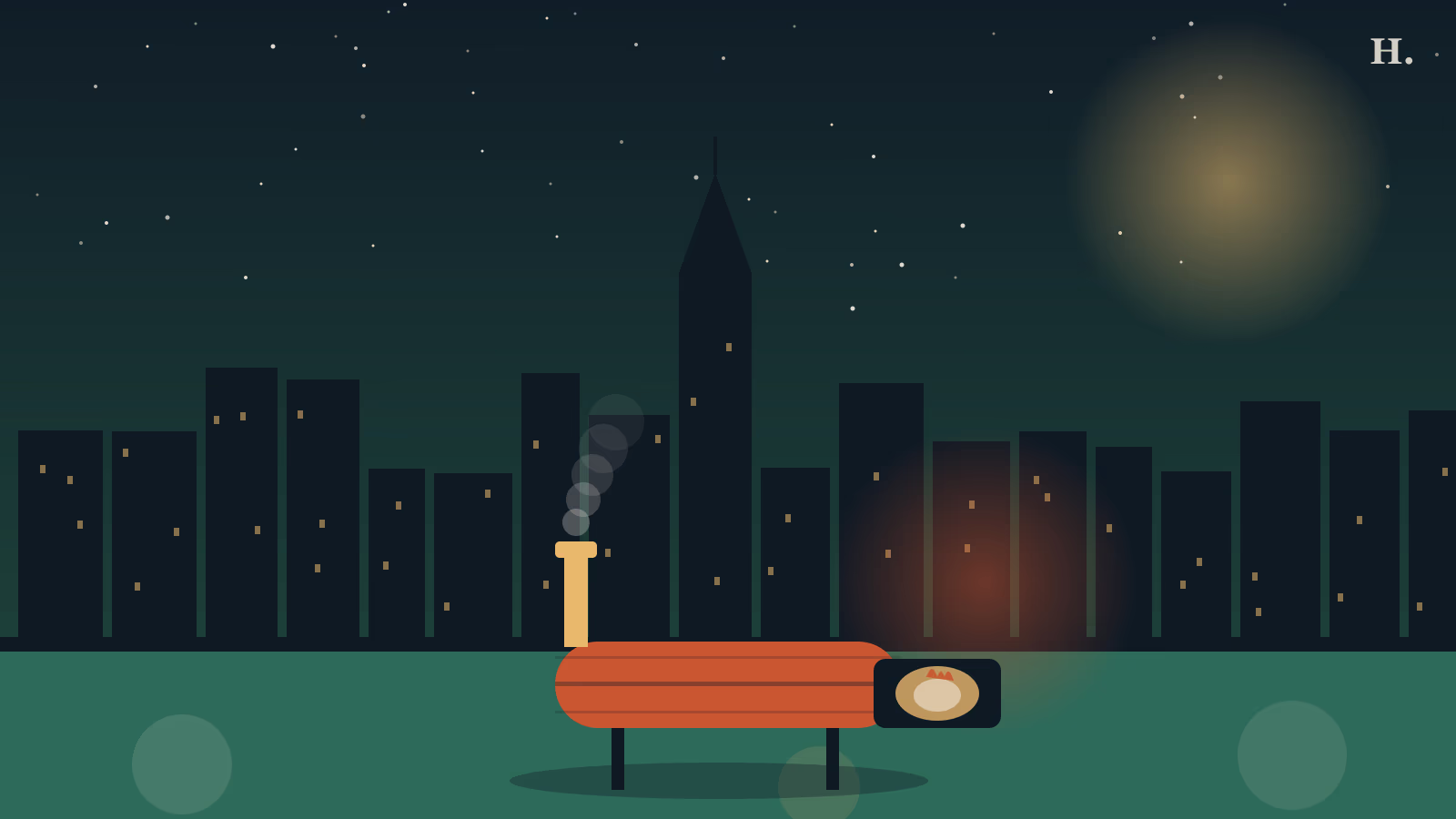 Best barbecue in Baytown illustration: offset smoker with smoke plumes and fire under a Houston night sky