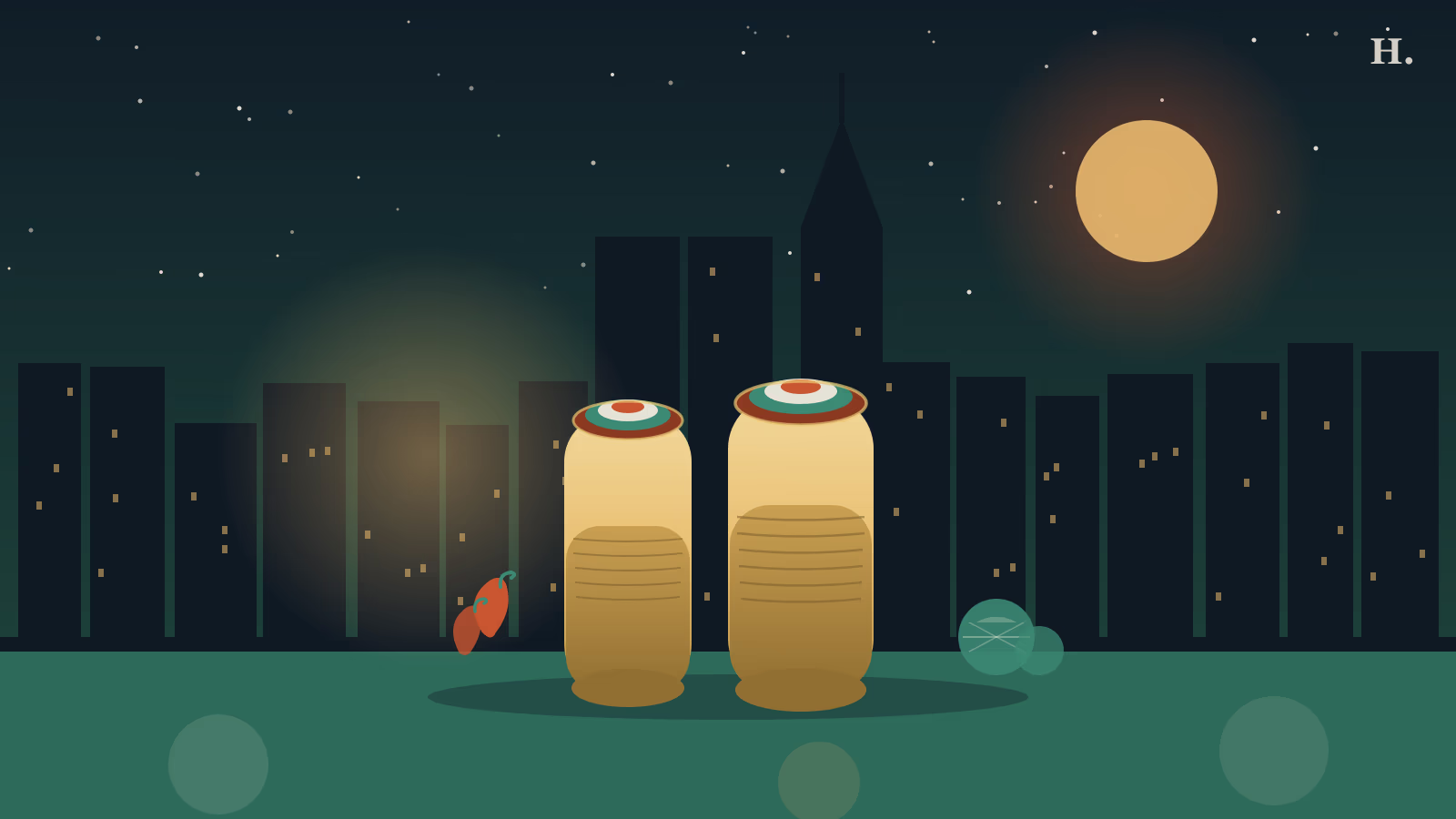Best burritos in Houston illustration: two foil-wrapped burritos with colorful fillings against the Houston skyline at night
