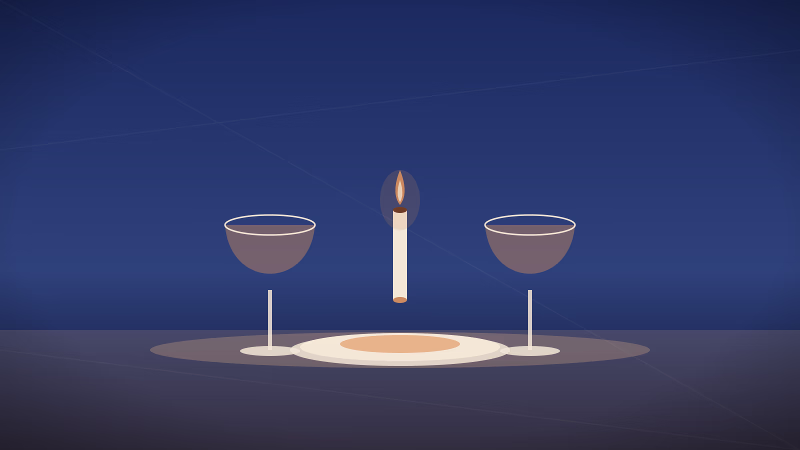 Candlelit table with wine glasses for date night restaurants in Houston dining guide