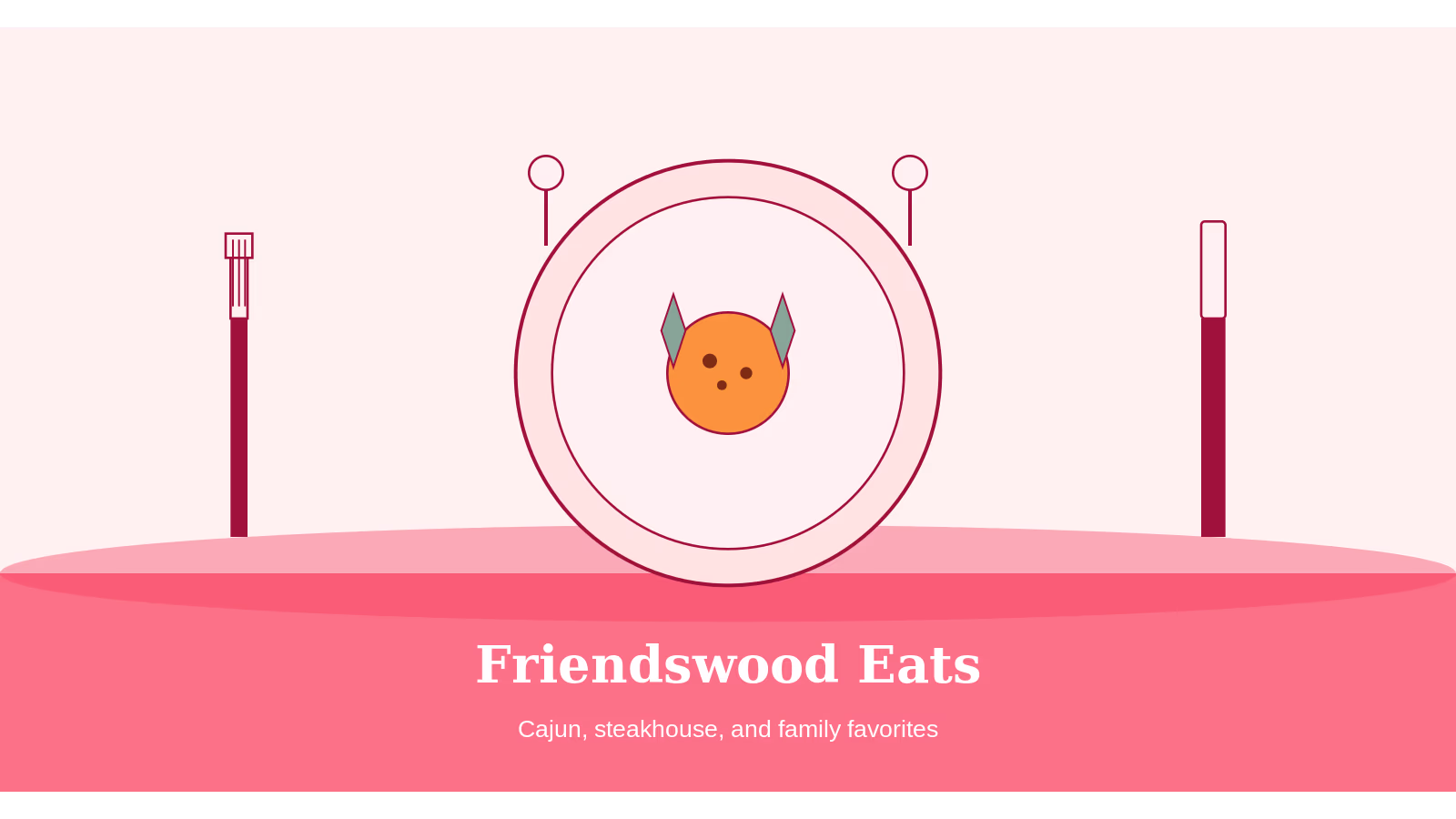 Illustration of a restaurant plate fork and knife for best restaurants in Friendswood Texas