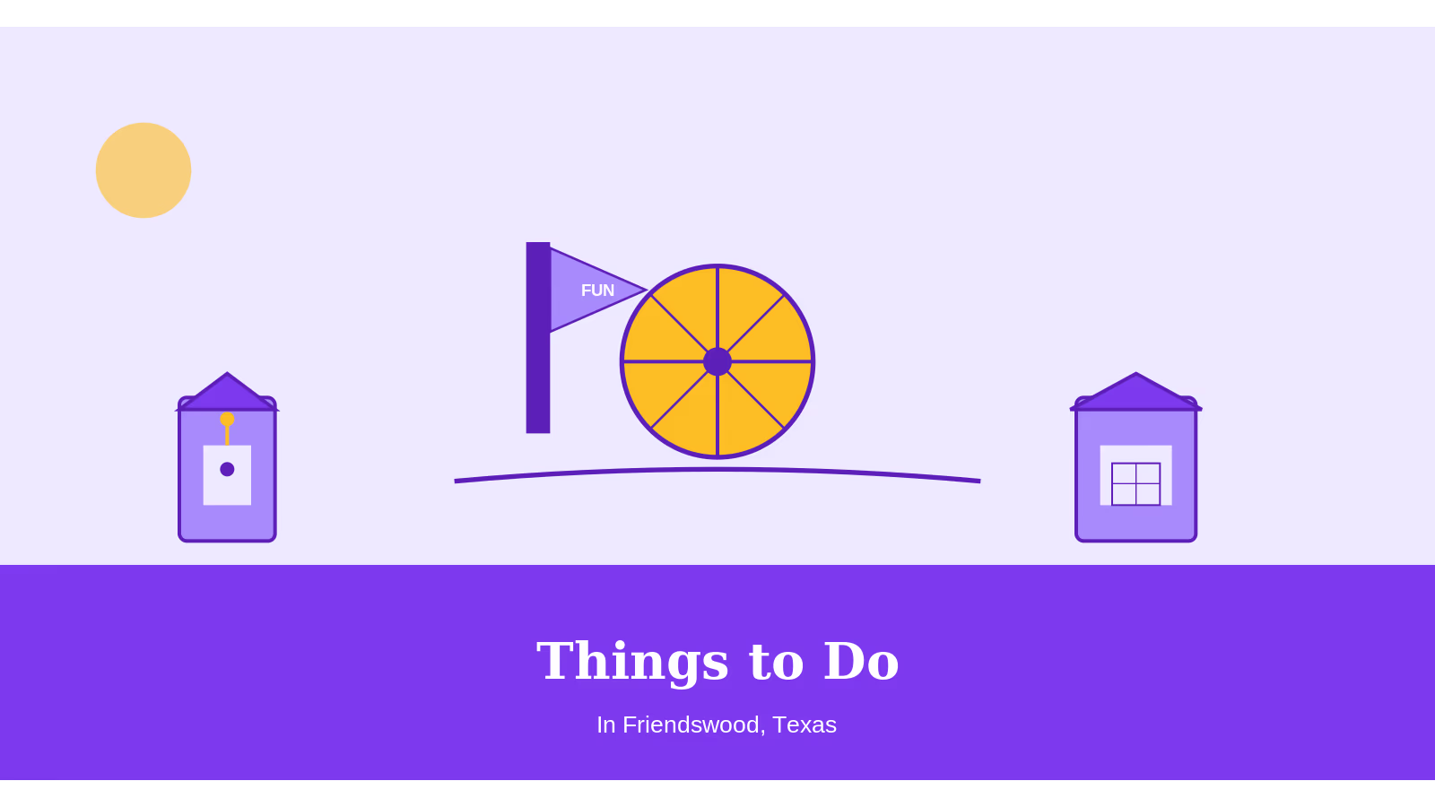 Illustration of family park and admission ticket for things to do in Friendswood Texas
