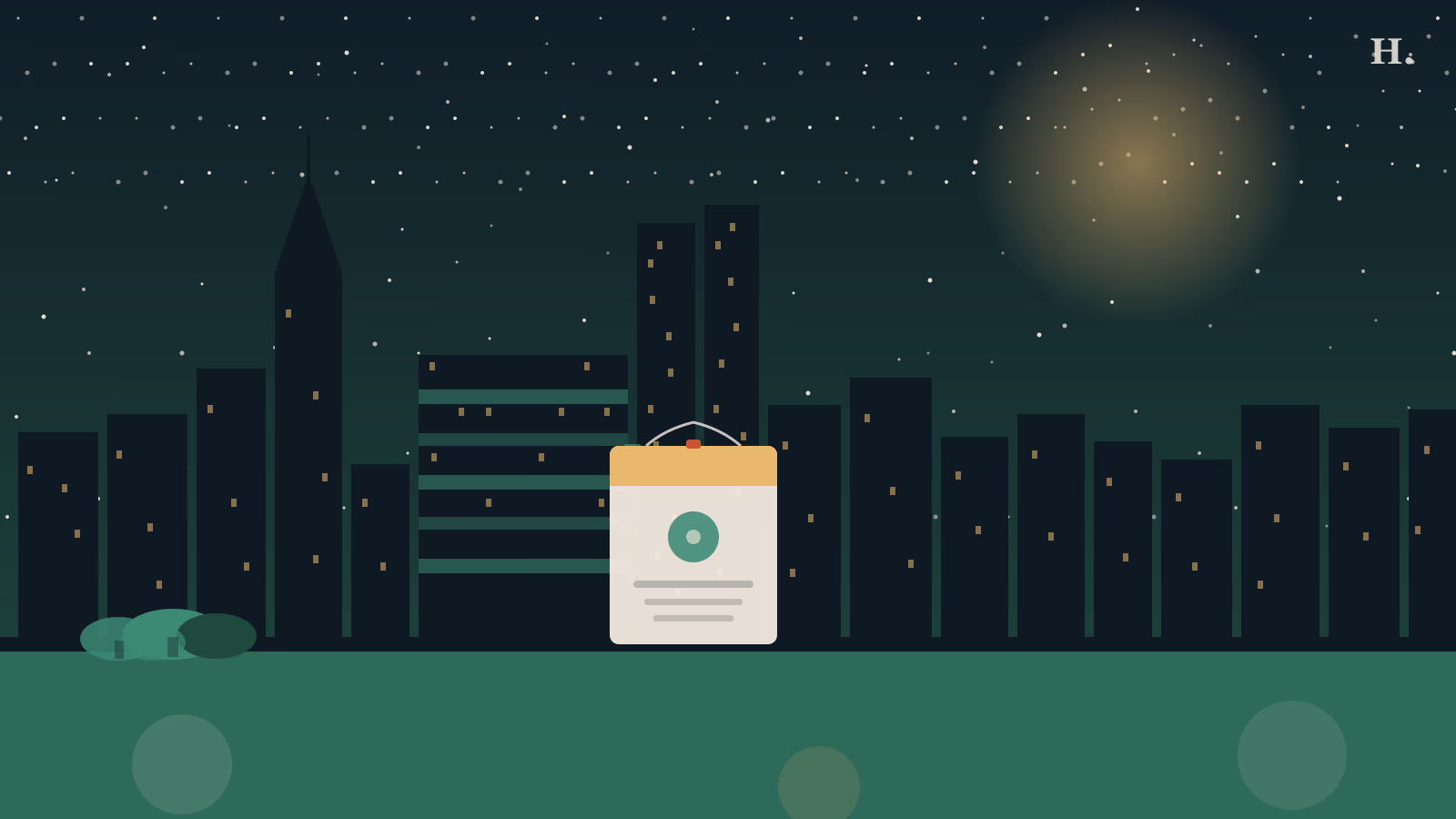 George R. Brown Convention Center Houston guide illustration with convention badge and skyline at night