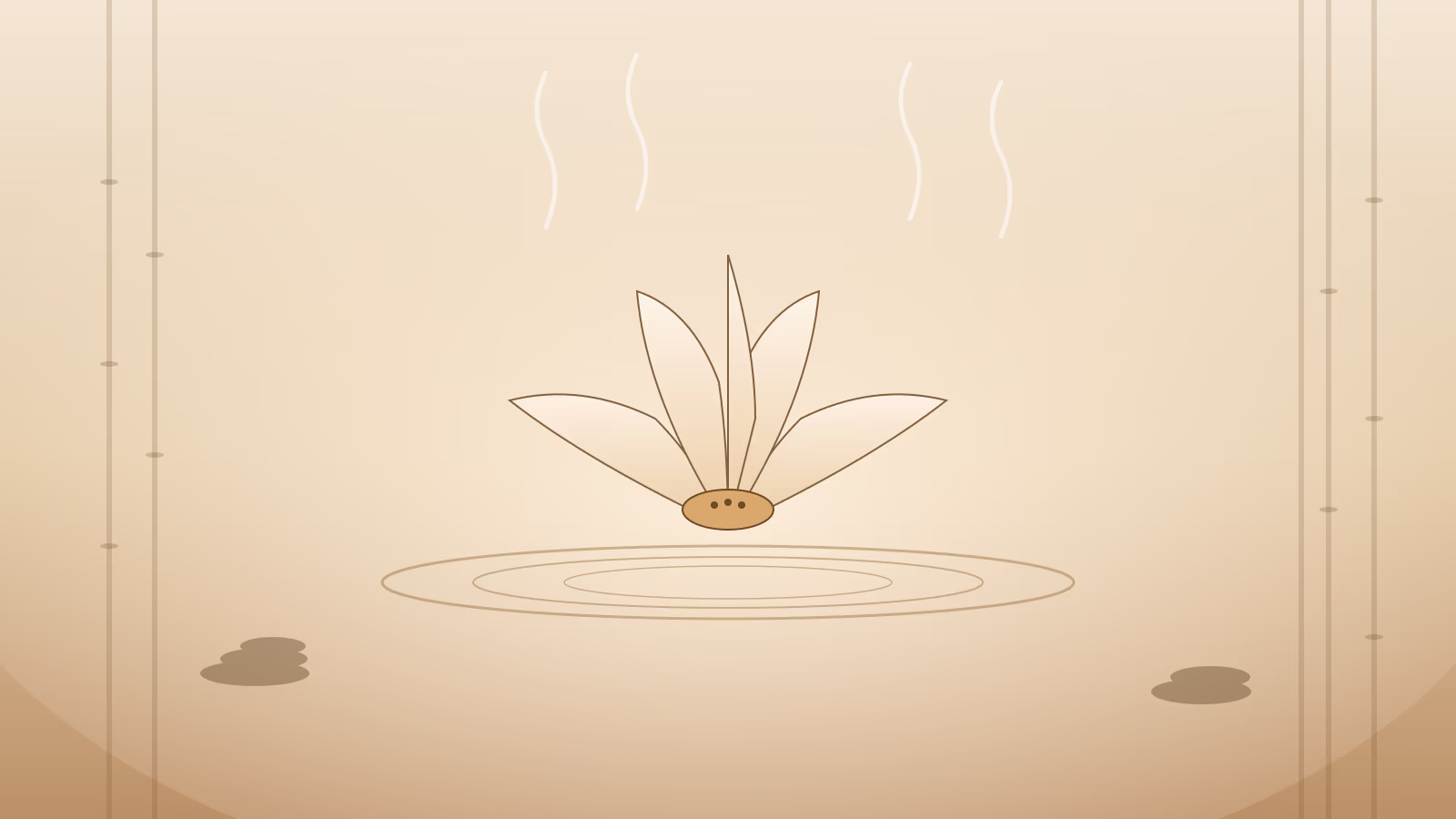 Lotus flower over warm bamboo background symbolizing the Houston spa scene