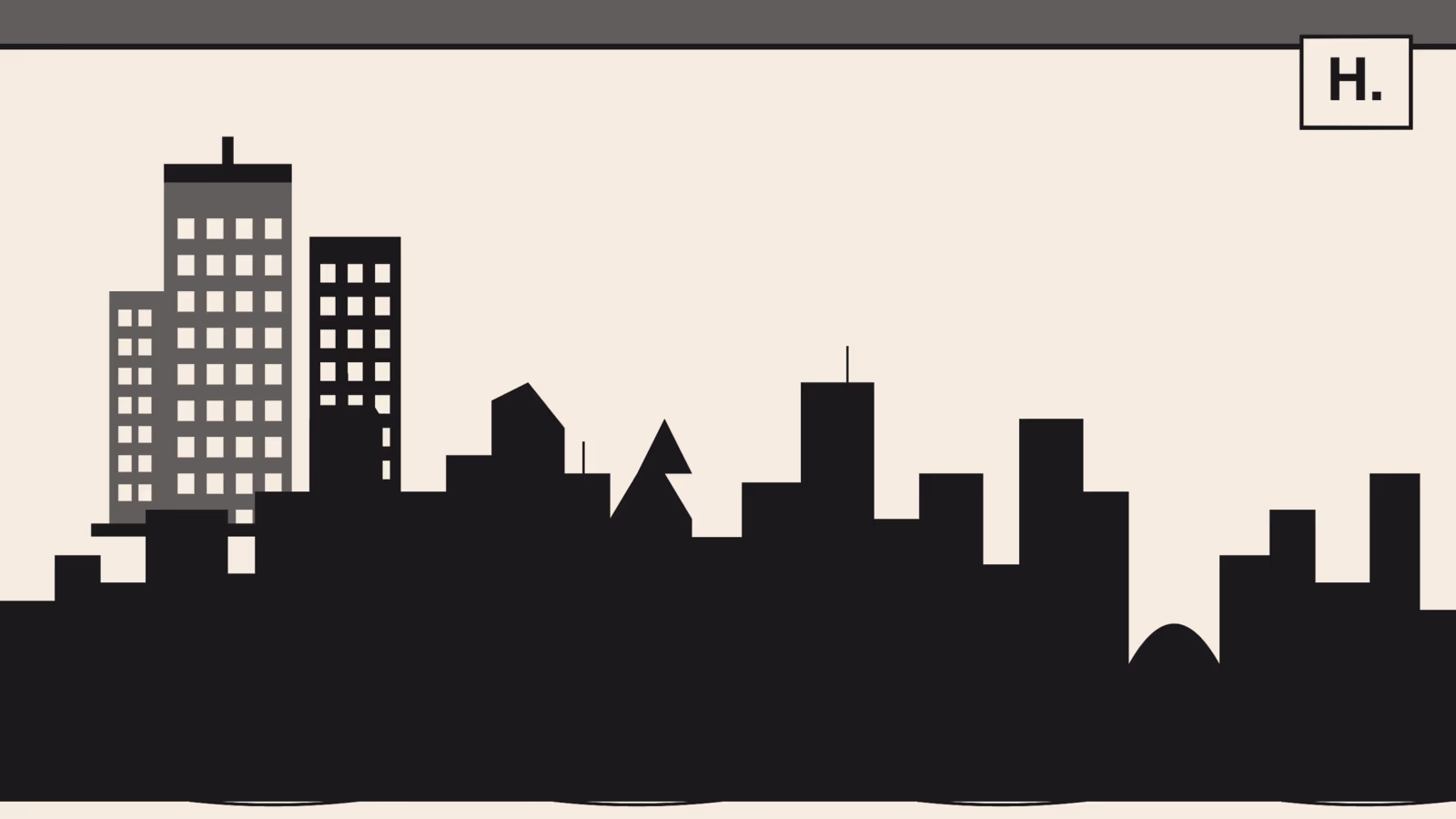 Museum District Houston neighborhood guide illustration with columned museum facade, Hermann Park, and Downtown skyline
