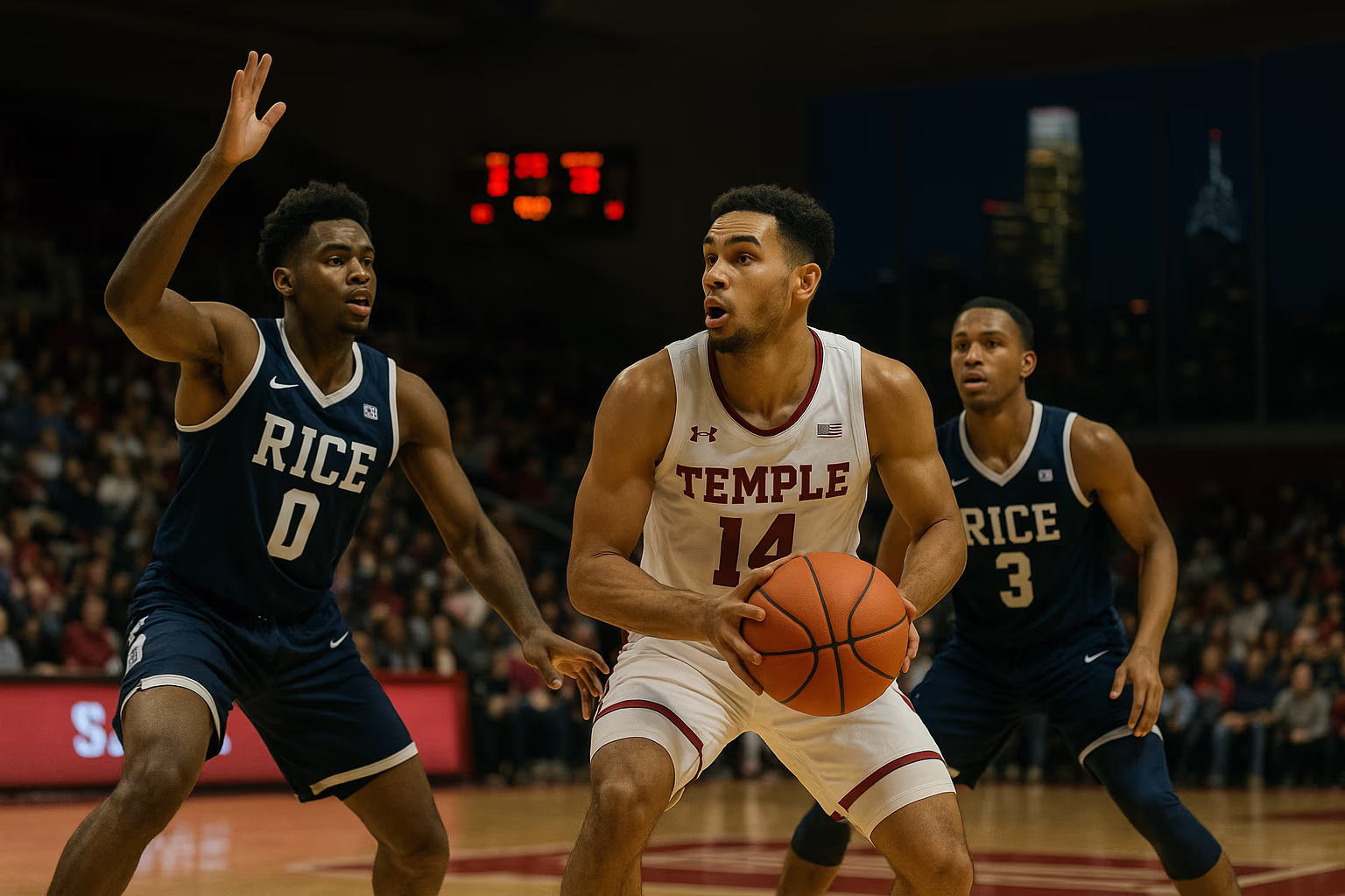 Rice Battles but Falls Short Against Temple in Road Showdown