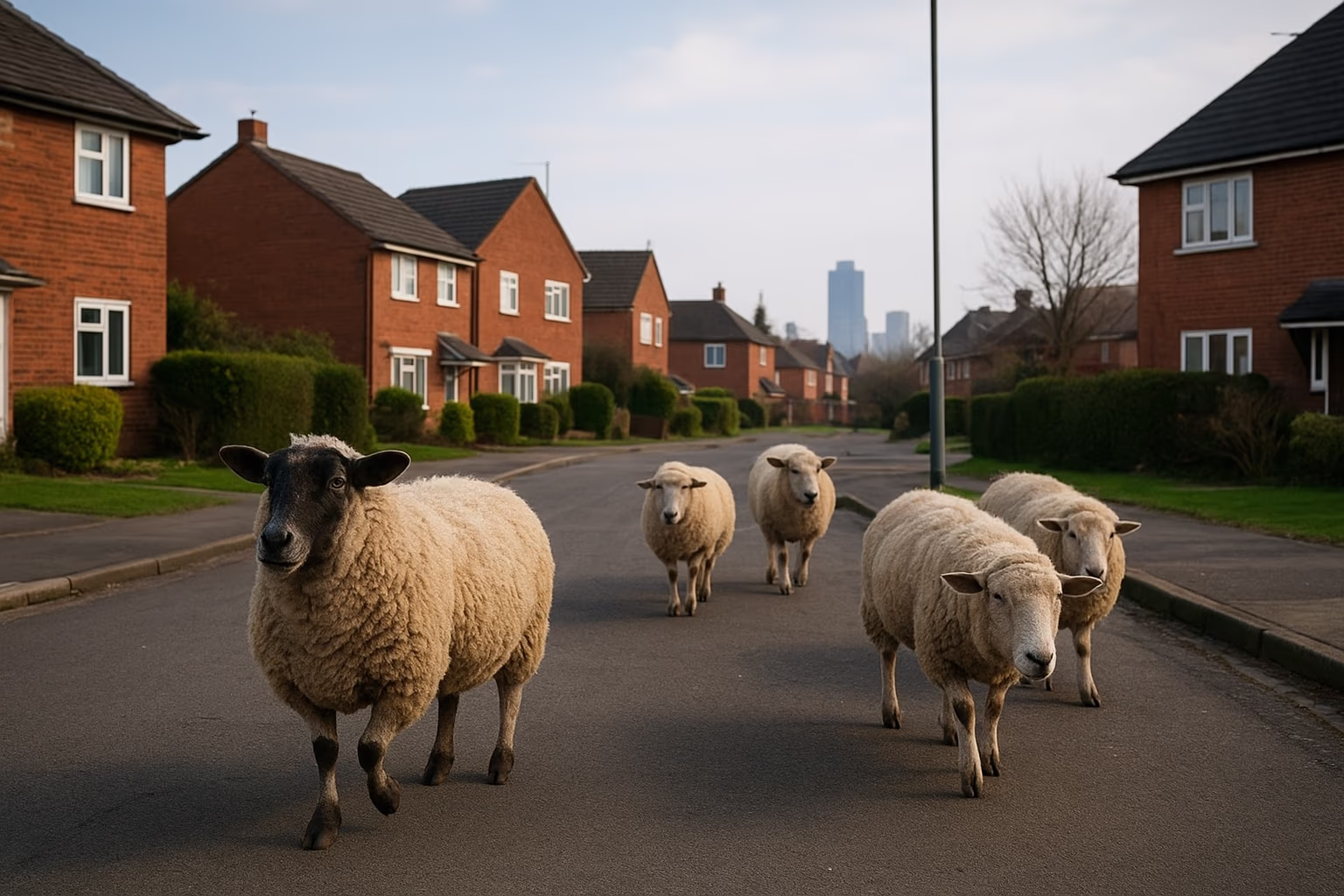 Sheep Stray Through North Staffordshire Estate in Unusual Global News Moment