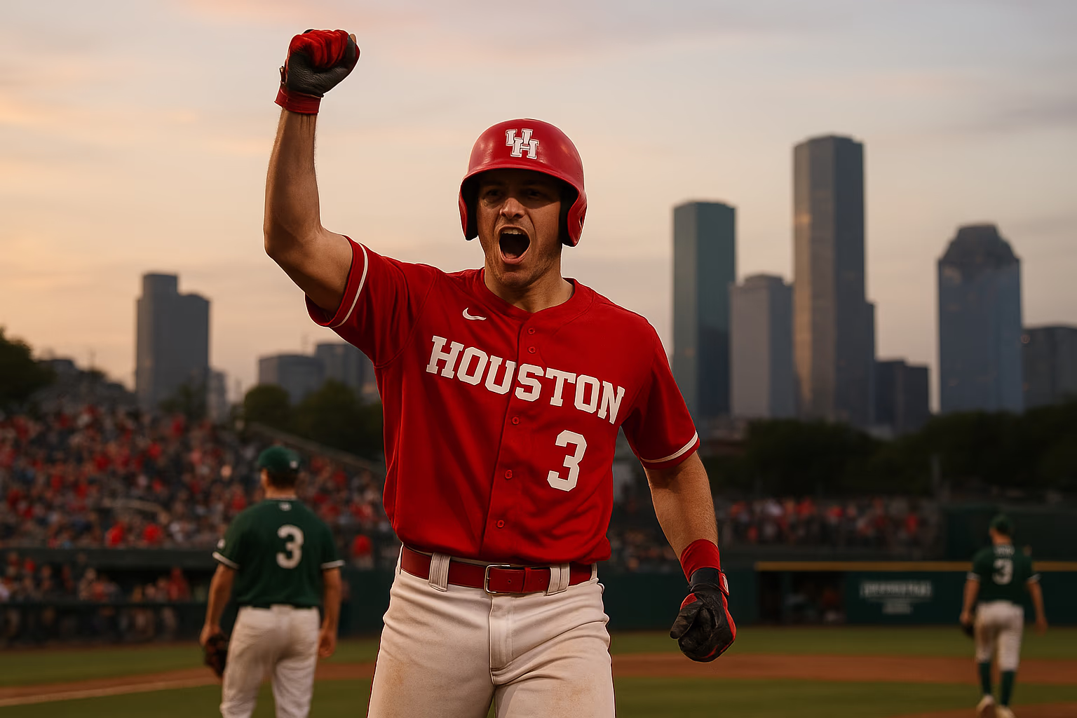 Houston Baseball Stays Perfect After Late Surge Against Manhattan