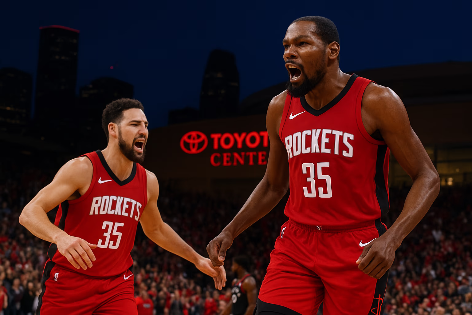 Durant and Thompson Power Houston Rockets to Confident 113-99 Win