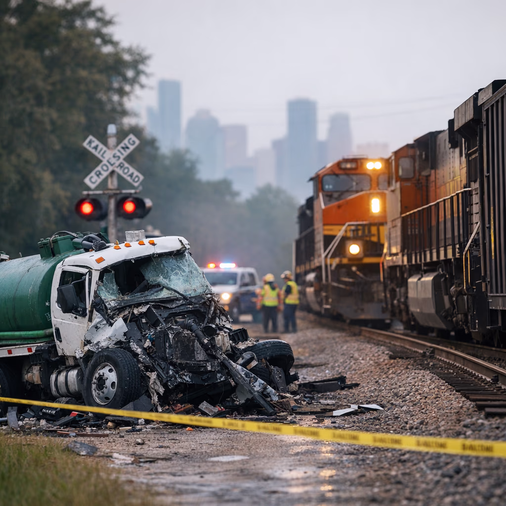 Septic Truck Driver Killed in Train Crash East of Houston on County Road 621