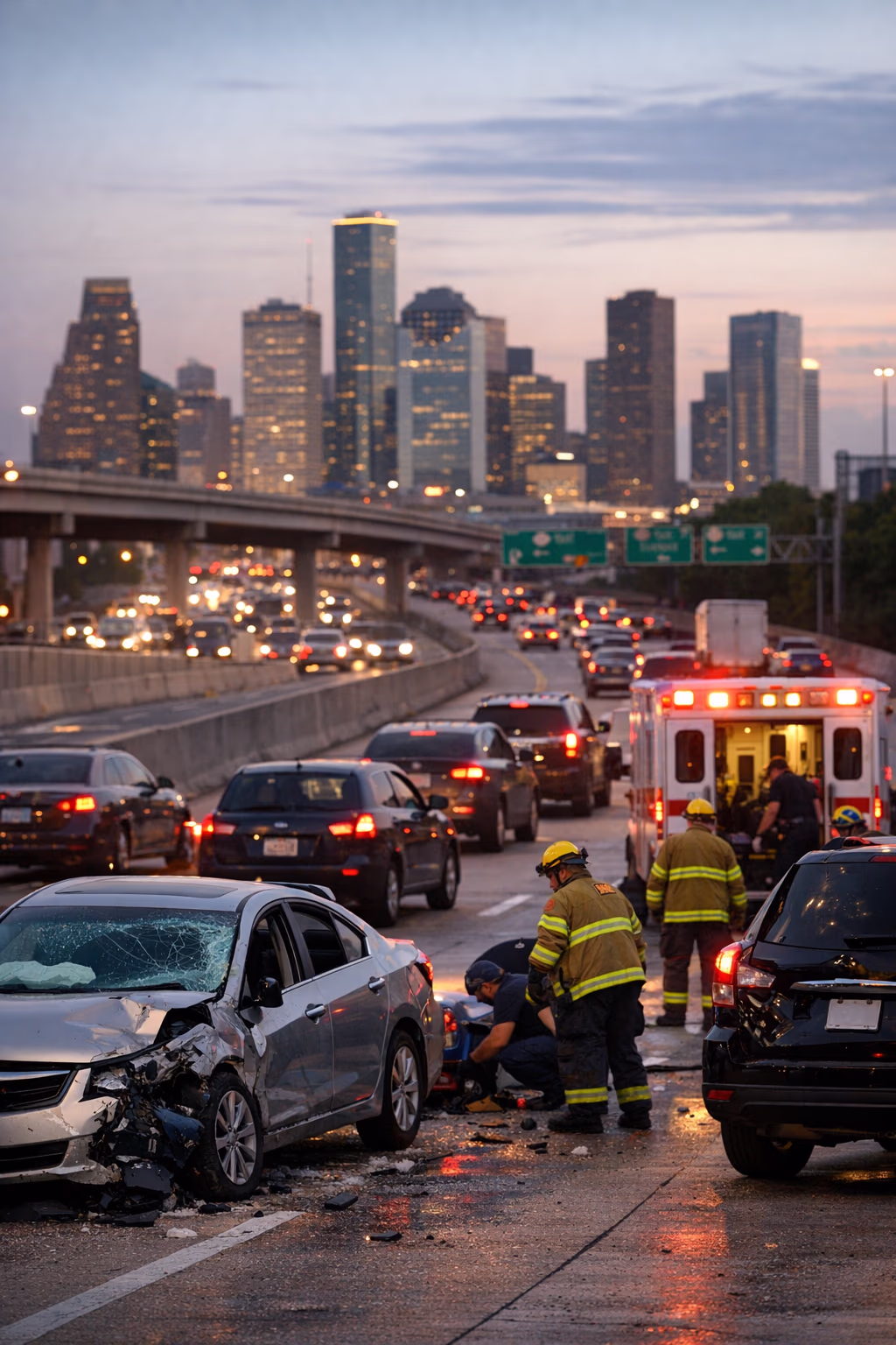 One Injured in Crash on Northwest Freeway Near FM 529 in Houston