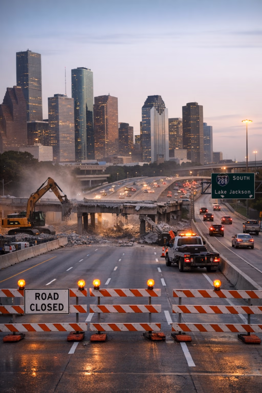 Southbound 59 at 288 in Houston to Close All Weekend for Alabama Street Bridge Demolition