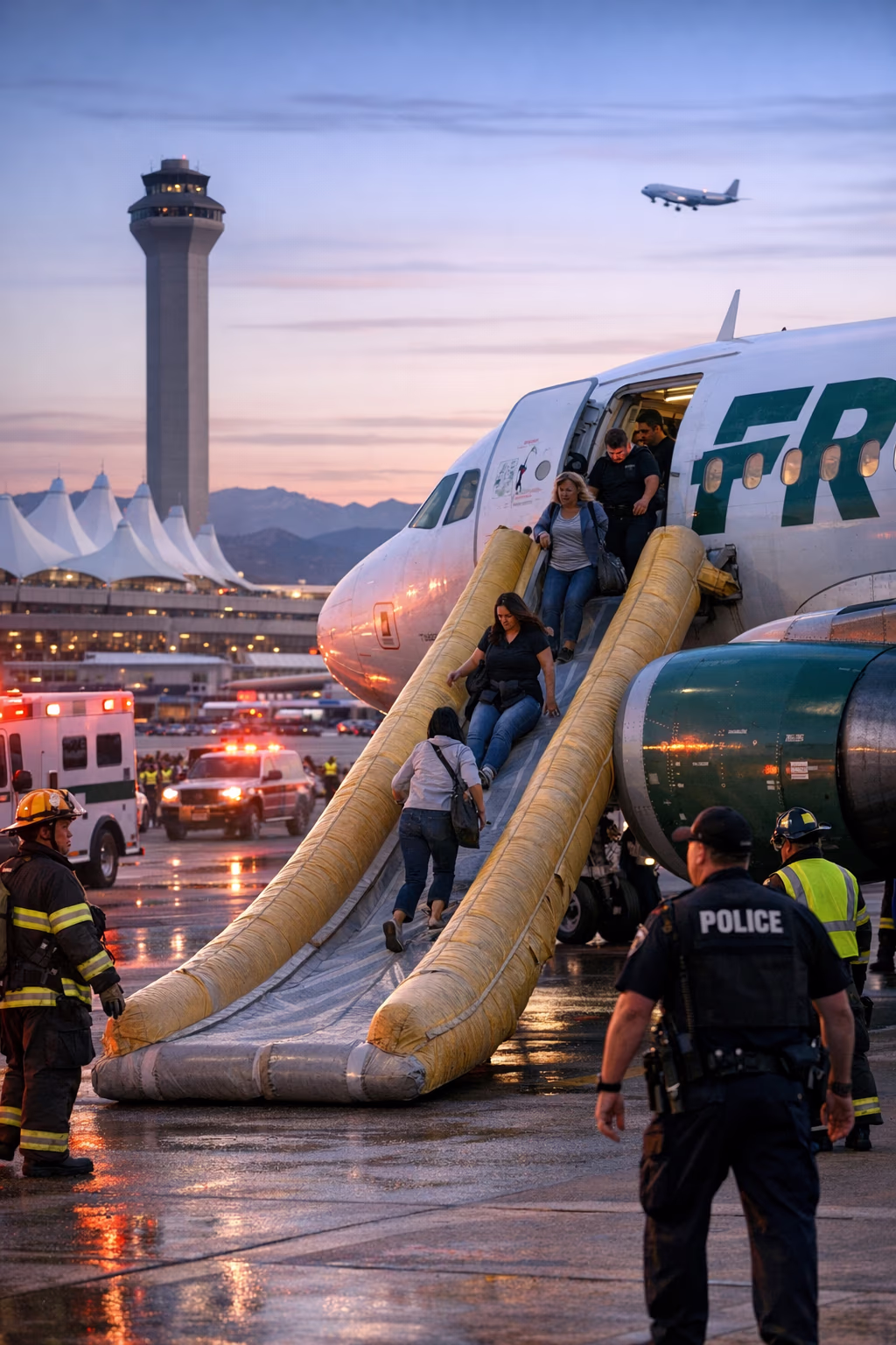 NTSB Collects Details After Frontier Plane Evacuation at Denver Airport