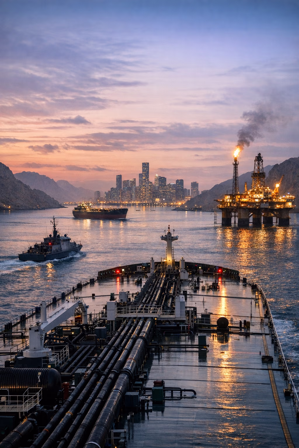 Brent Crude Oil Gains on Iran and Hormuz Tensions