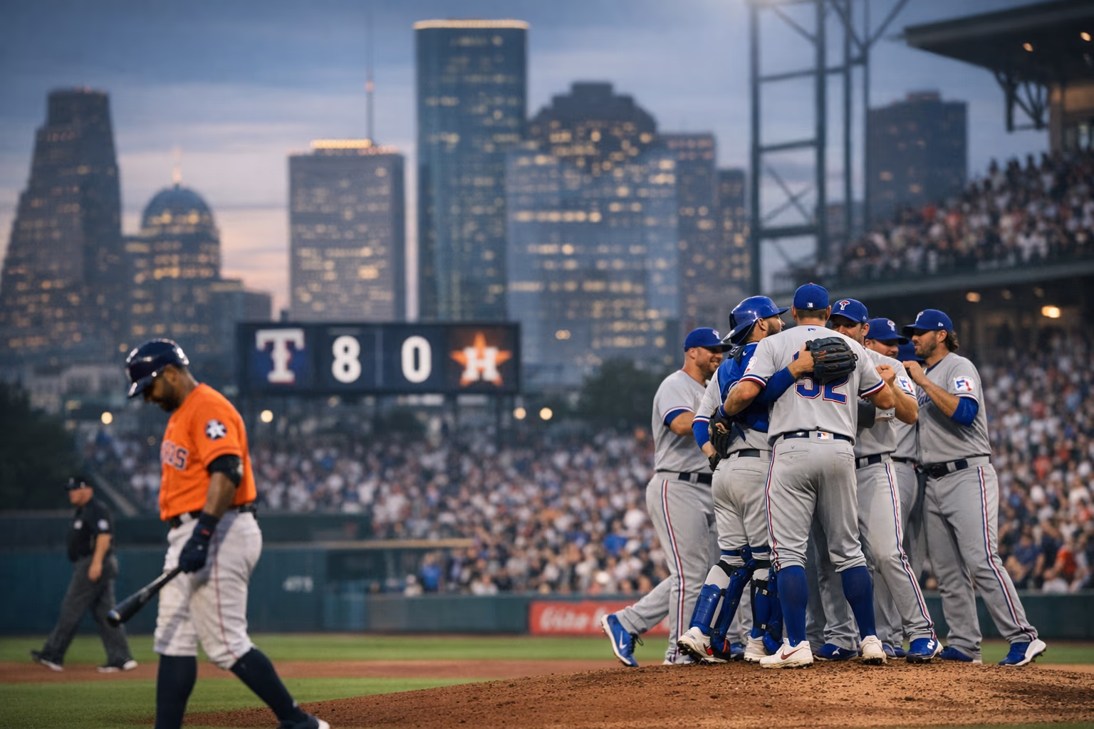 Rangers Shut Out Astros 8-0 in Houston on May 17