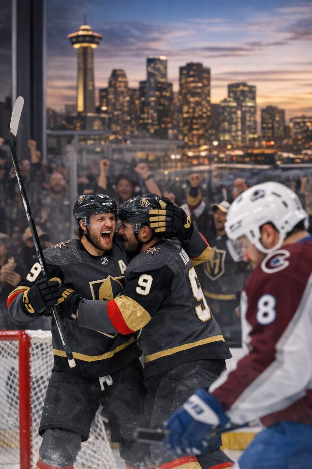 Golden Knights take 2-0 lead after stunning Avalanche