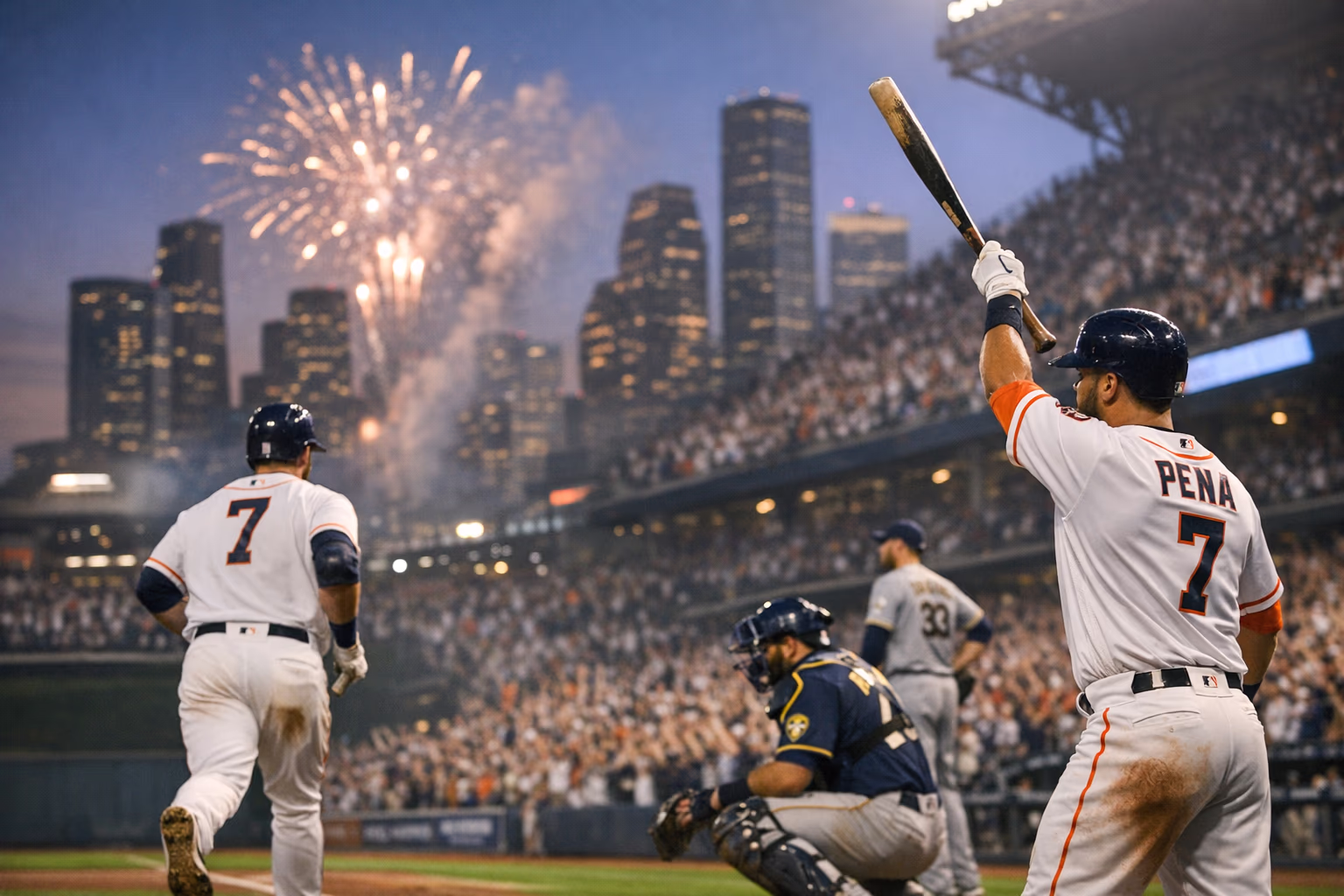 Astros surge past Brewers as Walker and Peña homer