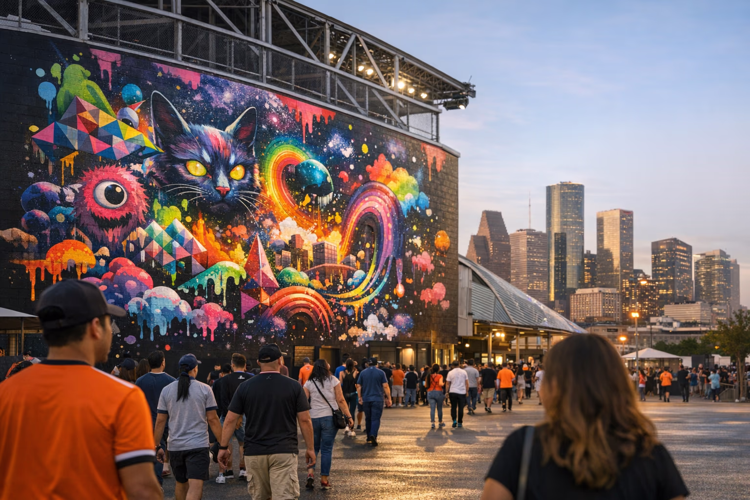 Meow Wolf mural debuts at Shell Energy Stadium