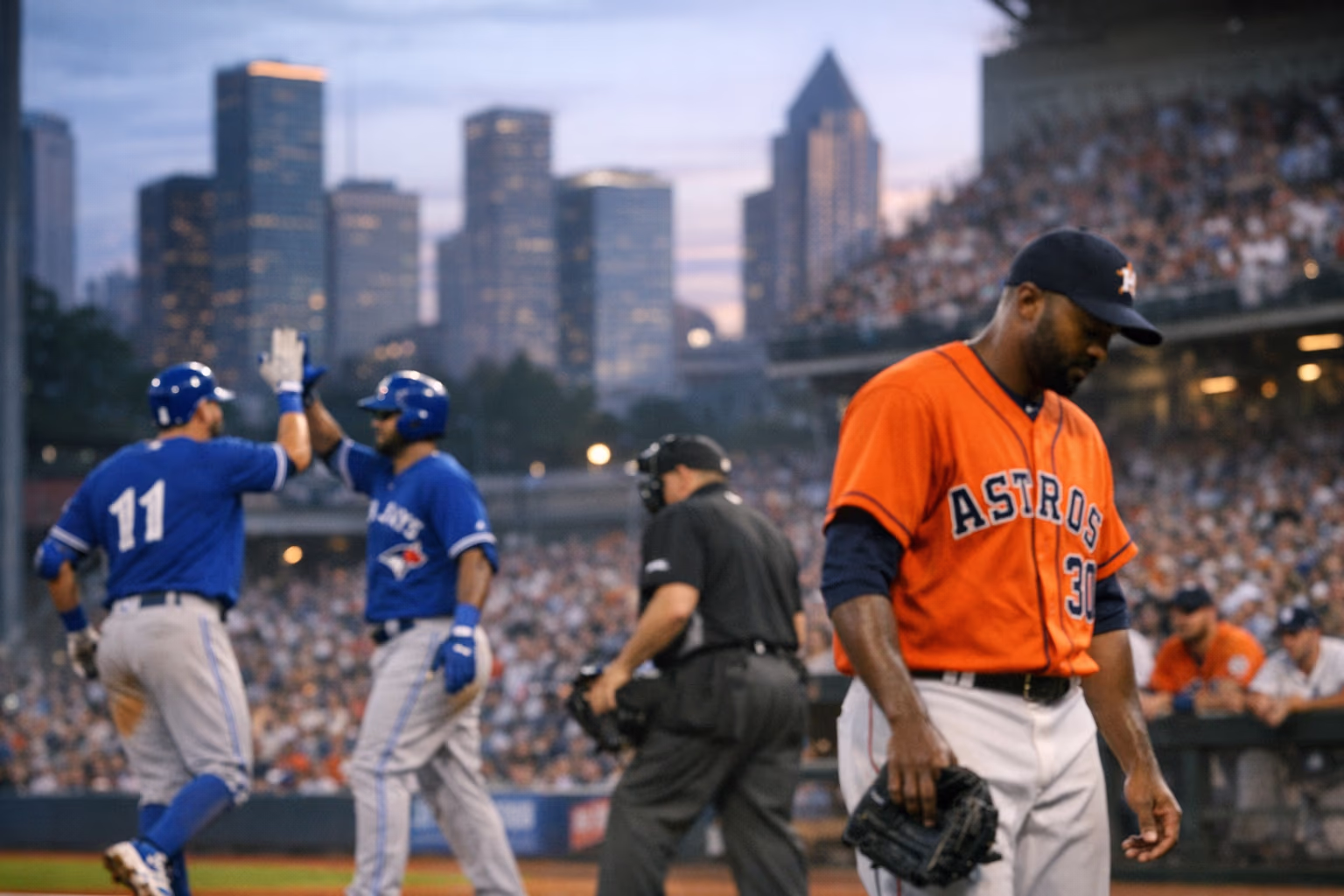 Astros series opener slips away in loss to Blue Jays
