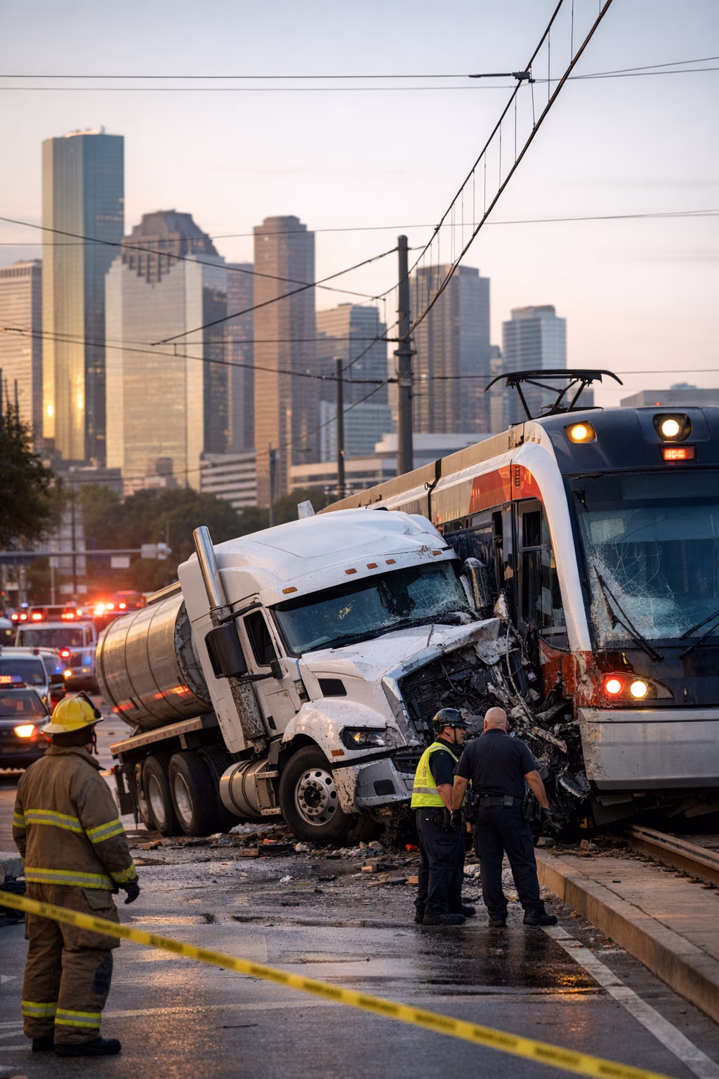 Houston rig collision with METRORail disrupts traffic