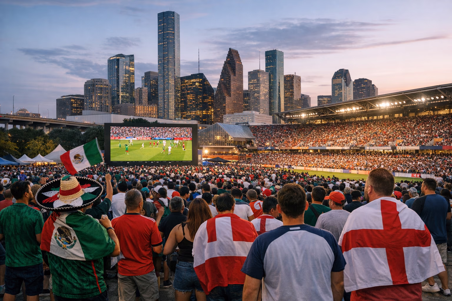 Mexico vs England Draws Big Crowd at Houston Fan Fest