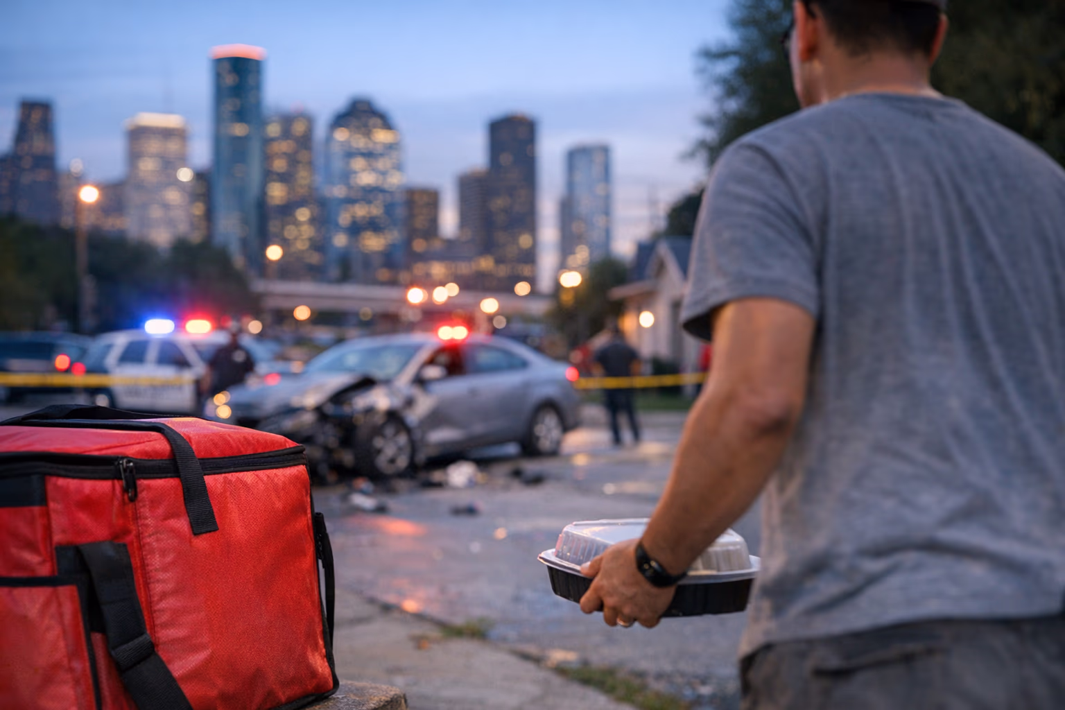 Houston DoorDash Driver Finishes Delivery After Crash