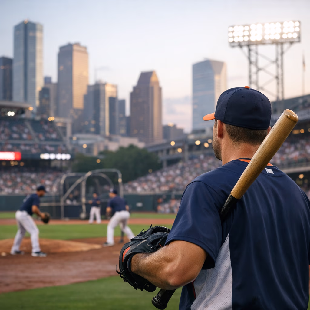 Houston Astros Re-Sign Cooper Hummel During Rangers Series