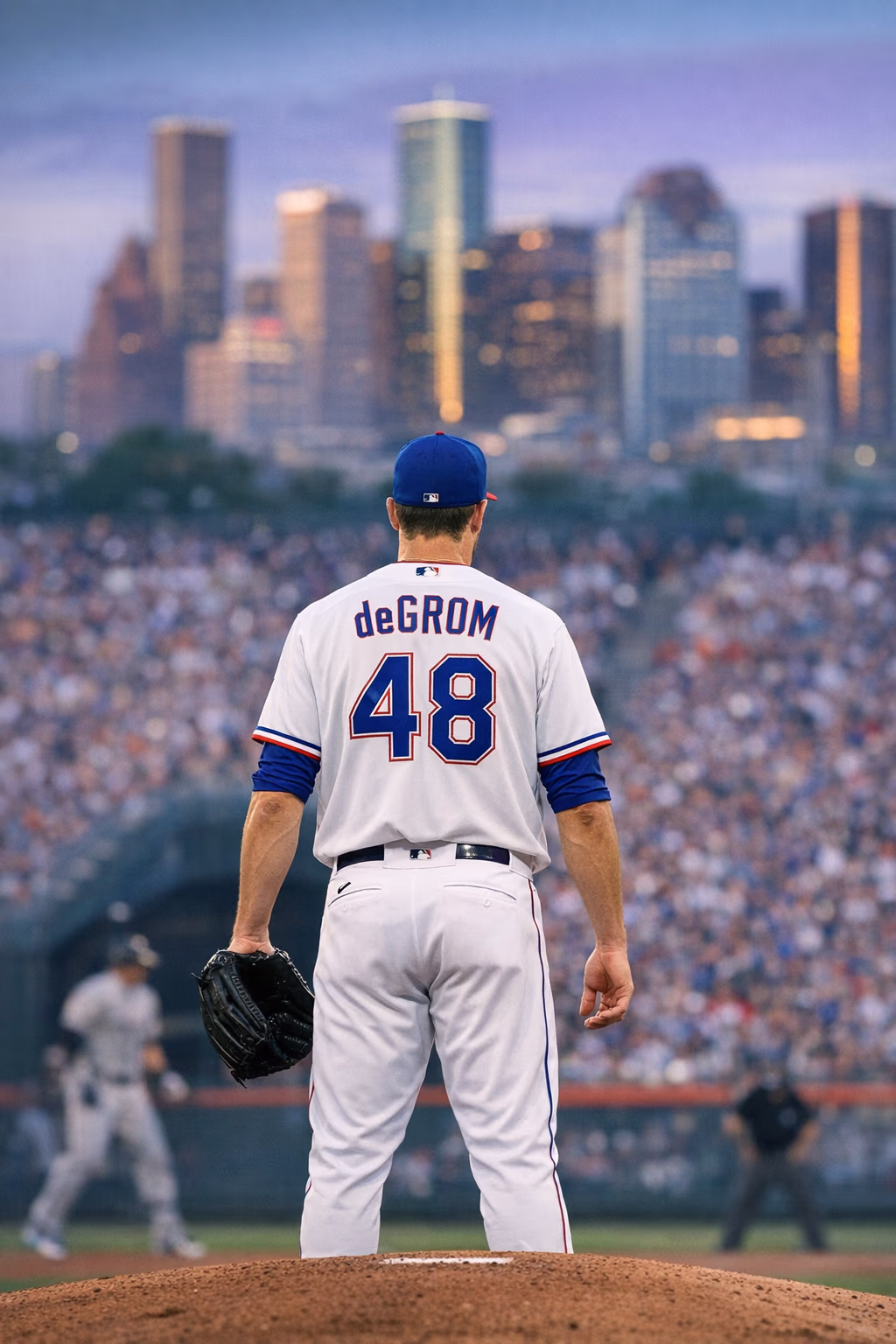 Jacob deGrom strikes out 9 as Rangers beat Astros rival