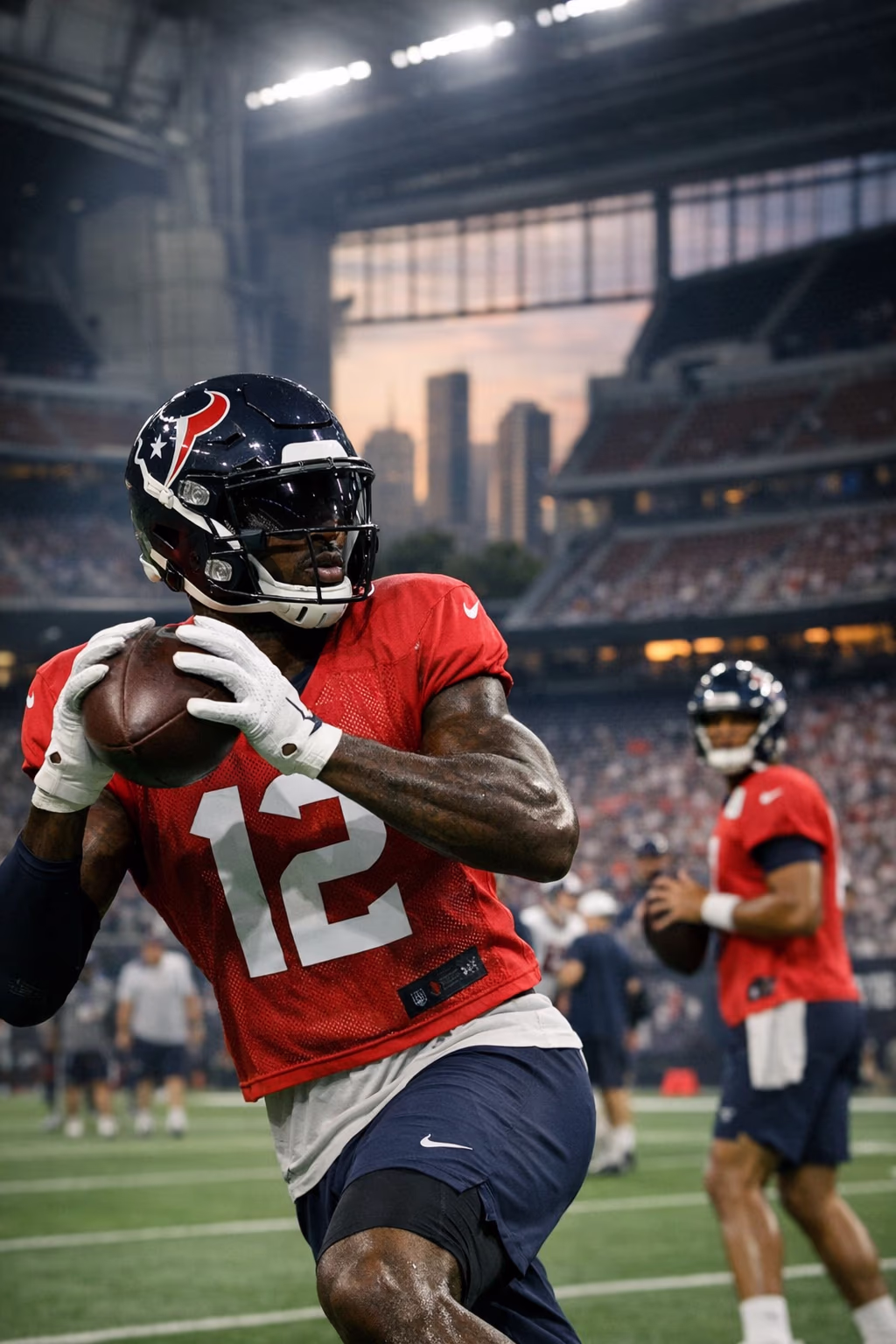 Nico Collins Leads Texans Camp Session at NRG Stadium