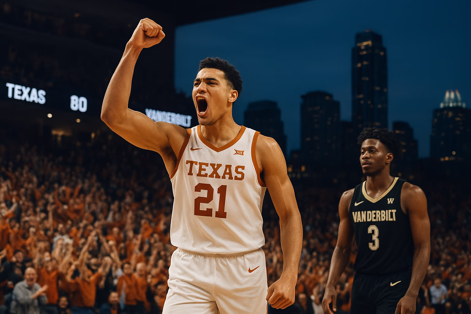 Texas Men's Basketball Stuns No. 10 Vanderbilt in Commanding Win