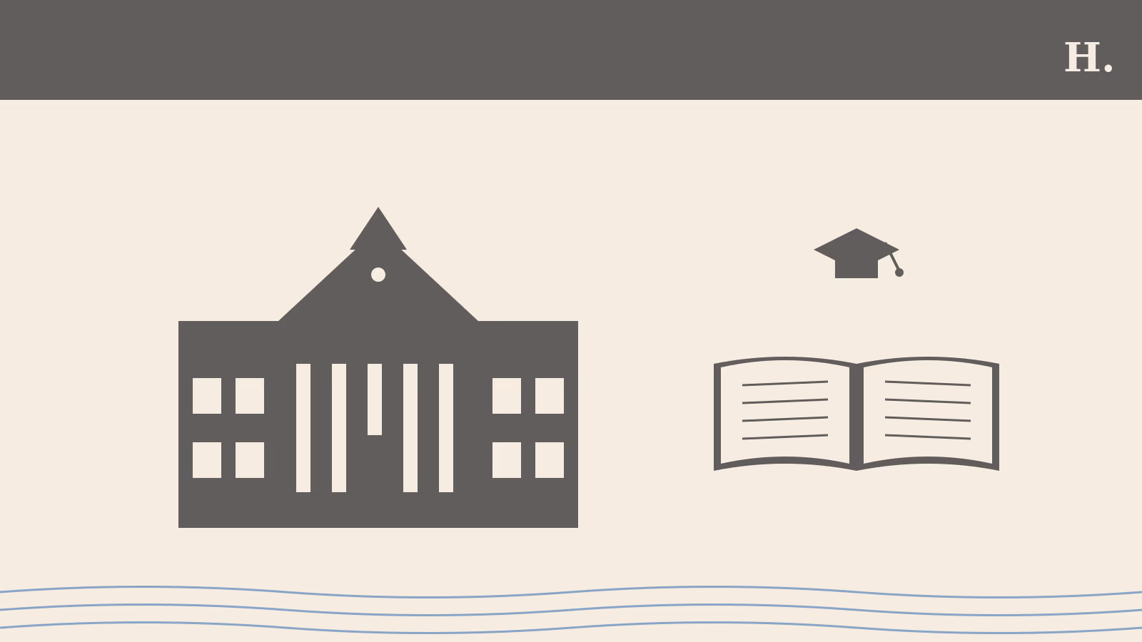 Illustration of a school building with an open book and graduation cap representing schools in Pearland TX
