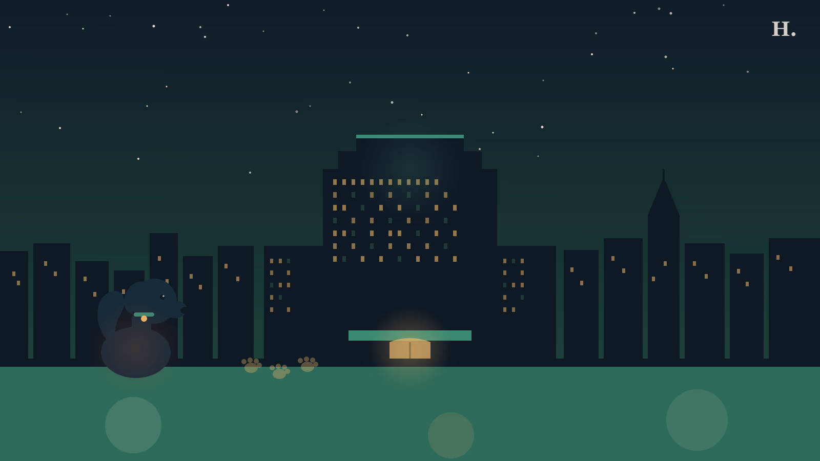 Pet-friendly hotels in Houston illustration: hotel building and dog silhouette against the night skyline