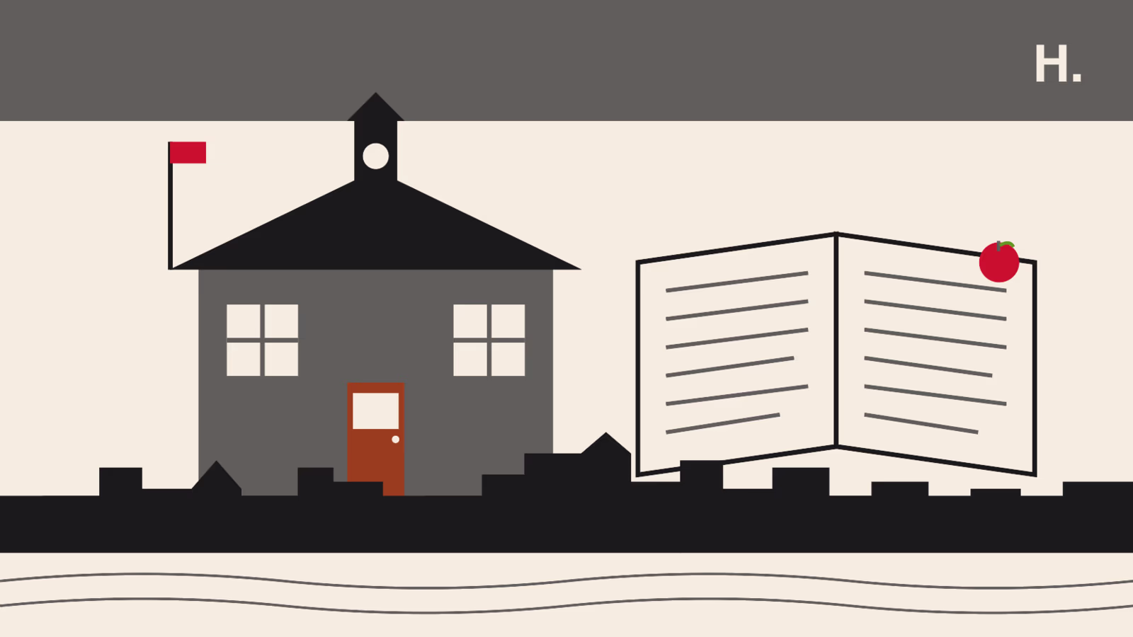Schools in Galleria Uptown Houston schoolhouse and open book illustration