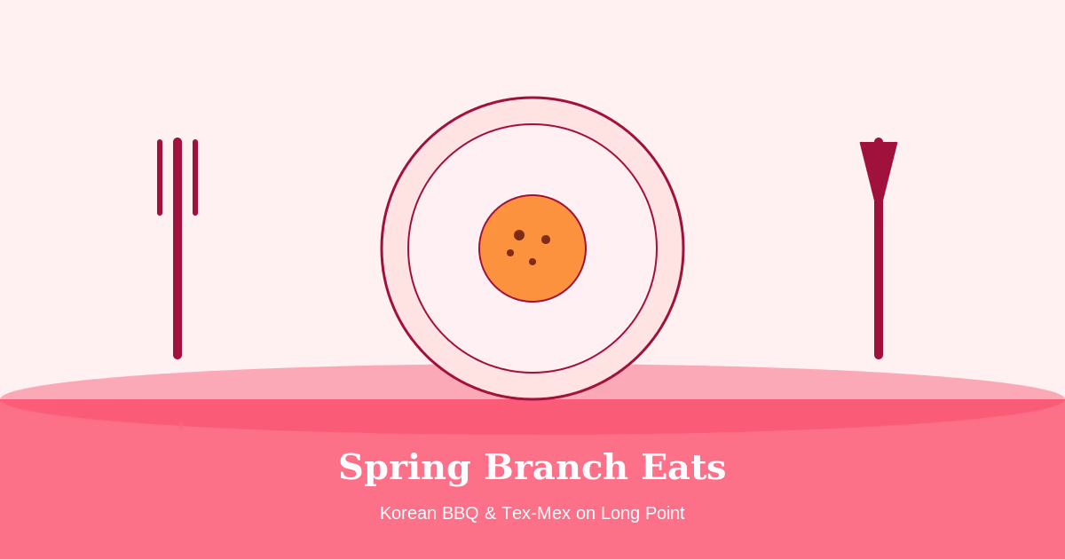 Illustration of plate fork chopsticks for best Spring Branch Houston Korean BBQ restaurants guide