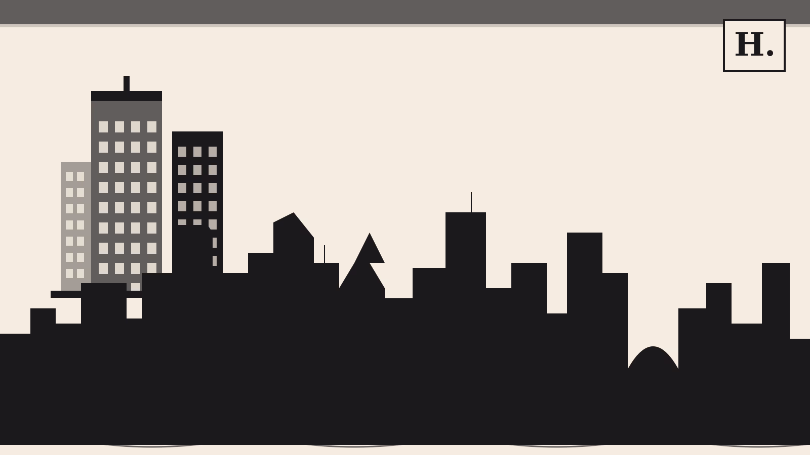 Illustration of Sugar Land Houston suburb master-planned community with multicultural towers and skyline