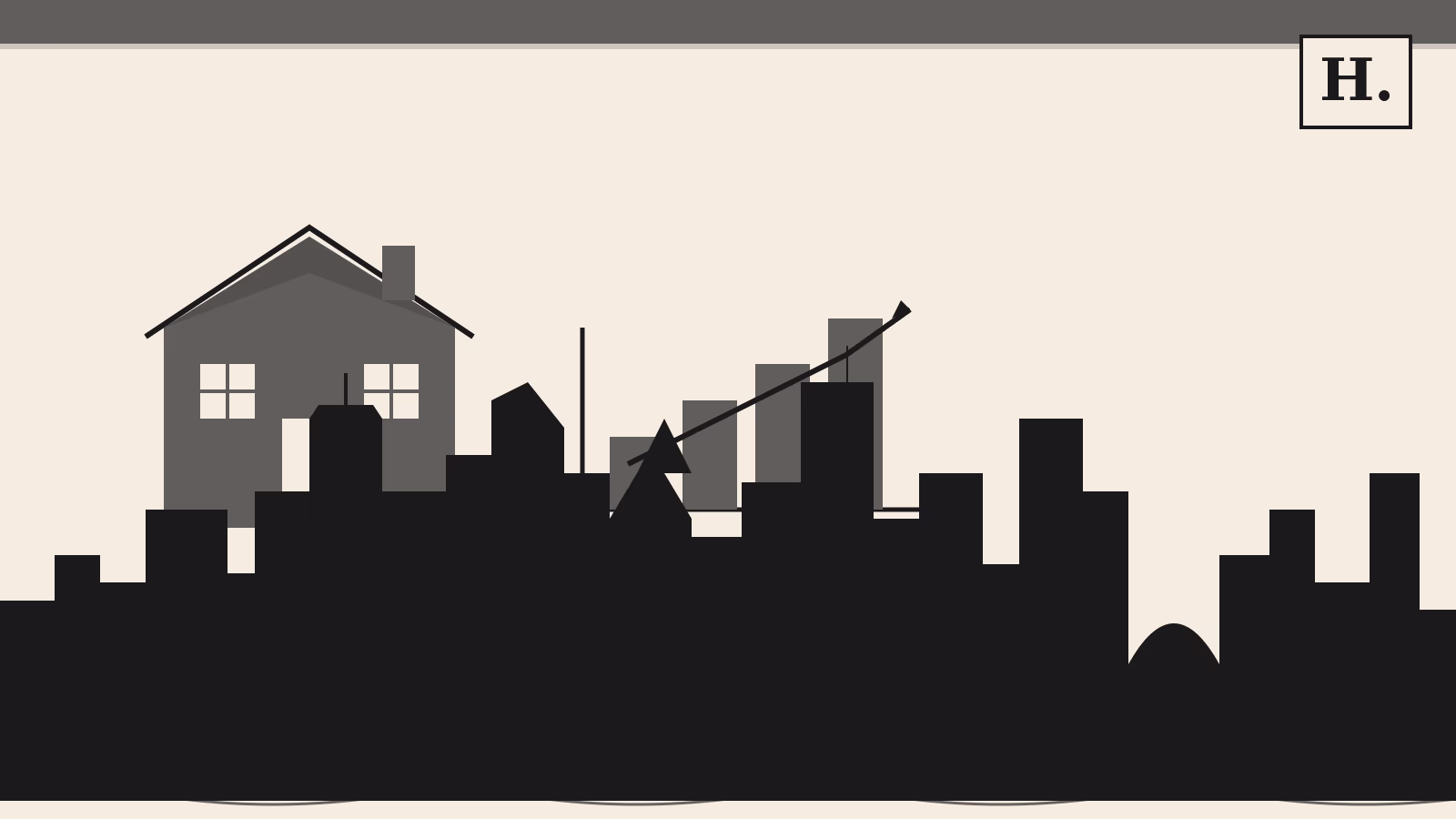 Illustration of suburban house and bar chart for Sugar Land Texas real estate market guide