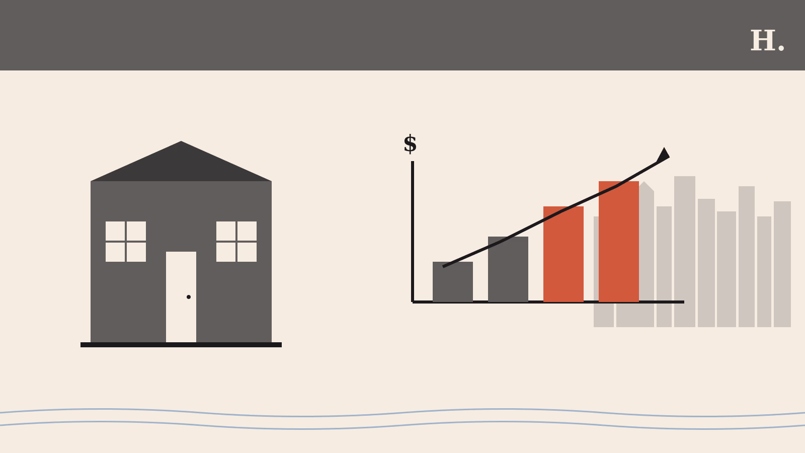 Illustration of historic shotgun house and rising price chart for Third Ward Houston gentrifying real estate market