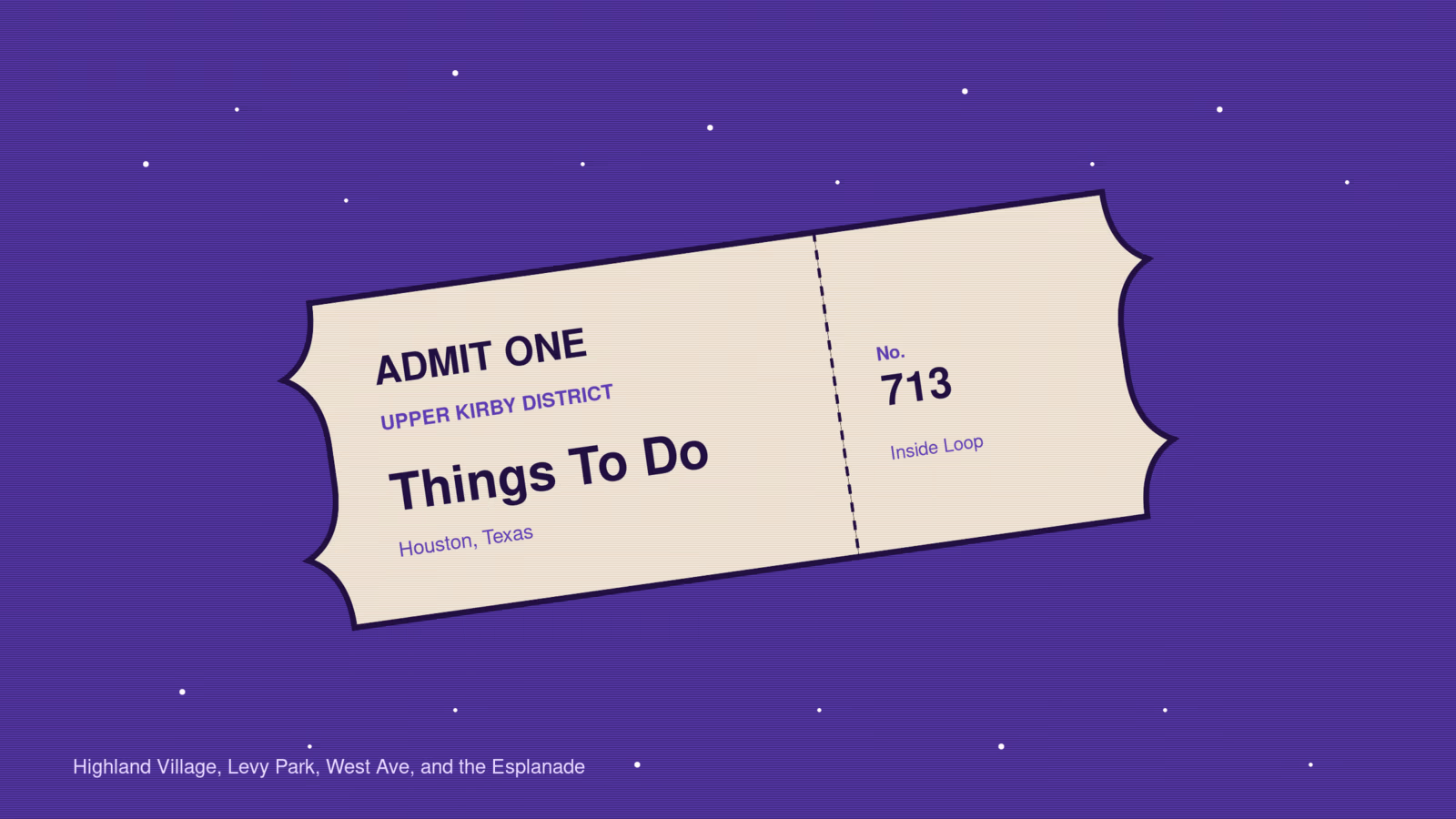Illustration of an event ticket for things to do in Upper Kirby Houston